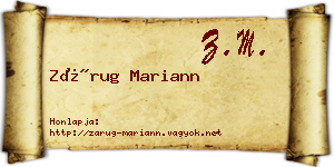 Zárug Mariann névjegykártya