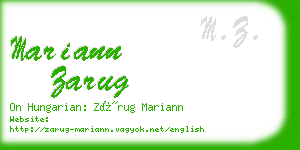 mariann zarug business card